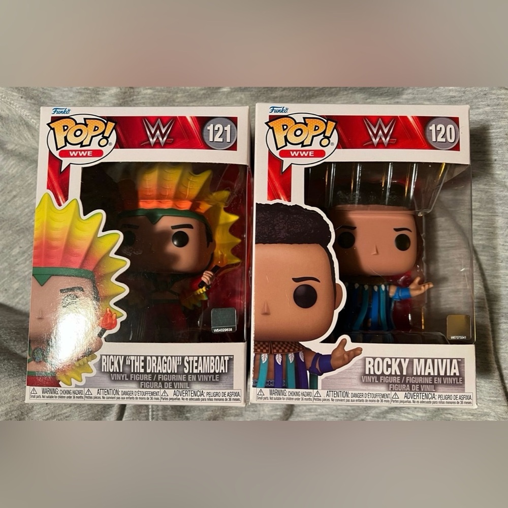 WWE FUNKO POP BUNDLE (rocky maivia and Ricky “the dragon” steamboat) both NEW
